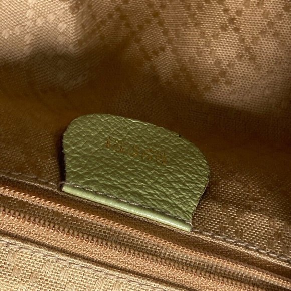 GUCCI Bamboo Backpack vintage bag Backpack suede Green - Picture 2 of 14